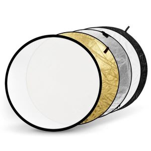 5 in 1 folding reflector kit 48' (120cm) translucent, white, silver, gold & black