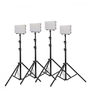 Lighting 4x 560LED kit with stands for chromakeying