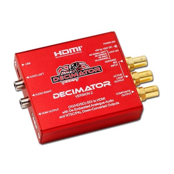 Decimator 2 SDI to HDMI Converter with Downscaler and Analog Audio Outputs